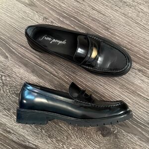 Free People Black Loafers